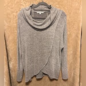 Green Envelope Los Angeles women’s cowl neck asymmetric wrap-front pullover